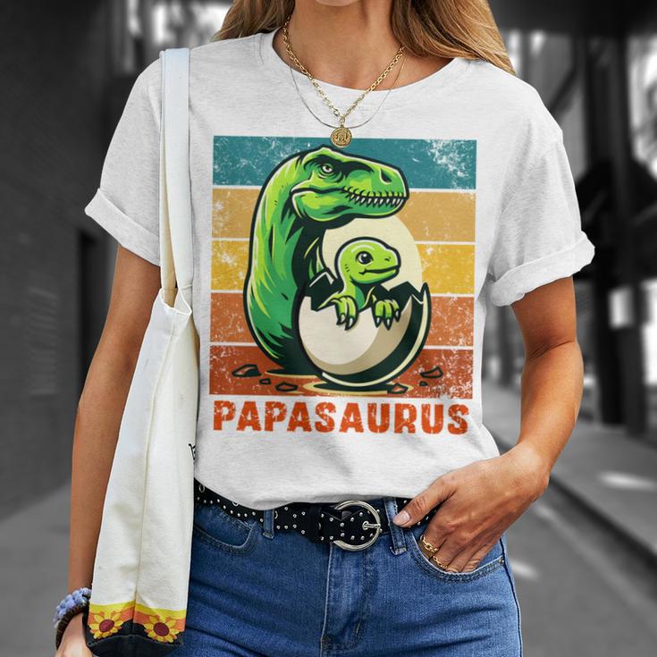 Retro Papasaurusatertag Bester Papa T-Rex Papa Dinosaur T-Shirt Geschenke für Sie