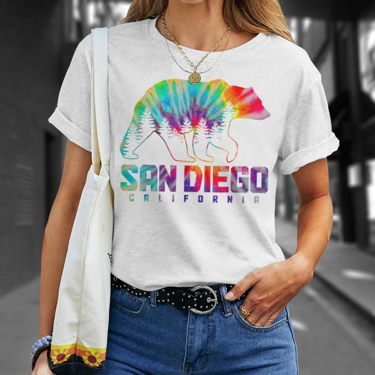 San Diego California Tie Dye Bear Pride Outdoor Vintage T-Shirt Gifts for Her