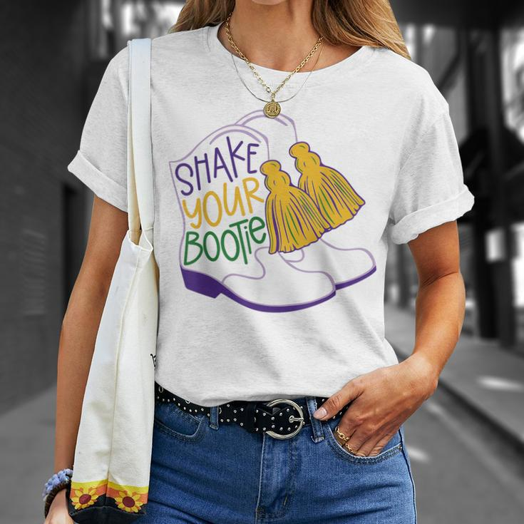 Shake Your Bootie Mardi Gras Bead Boot Carnival Celebration T-Shirt Gifts for Her