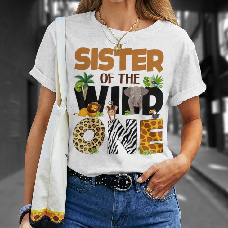 Sister Of The Birthday Wild One Safari Boy Family Matching T-Shirt Gifts for Her