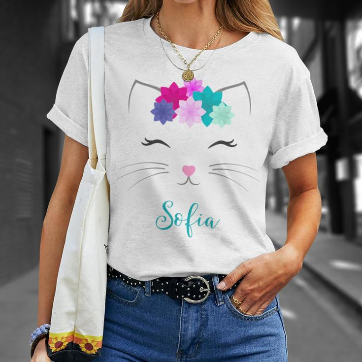 Sofia Name Personalised Kitty Cat T-Shirt Gifts for Her