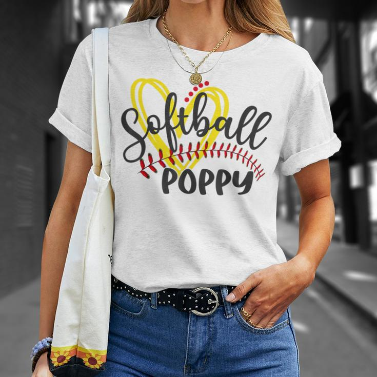 Softball Poppy Heart Ball Poppy Pride T-Shirt Gifts for Her