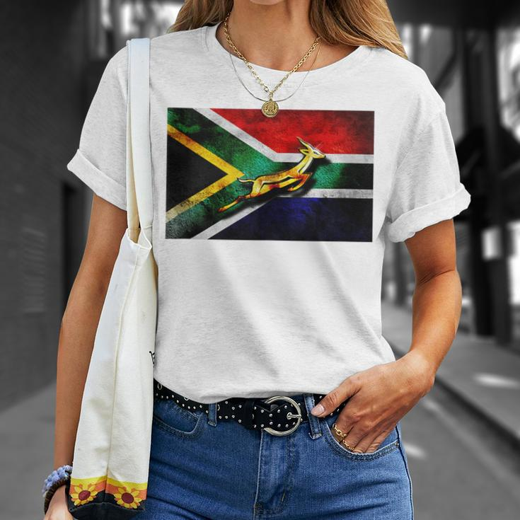 Springbok Bokke South African Flag Vintage Rugby T-Shirt Gifts for Her