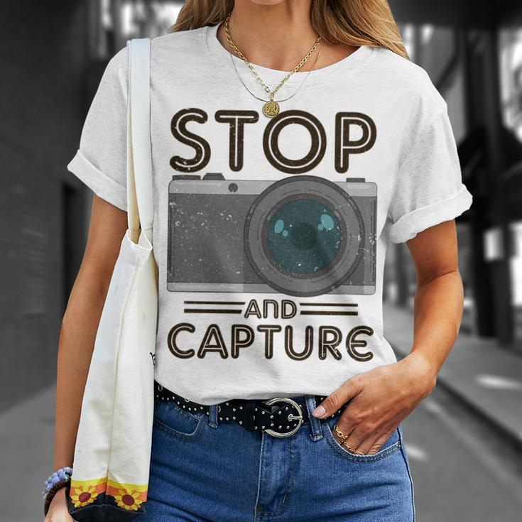 Stop And Capture Fotografen Lustige Fotografie T-Shirt Geschenke für Sie