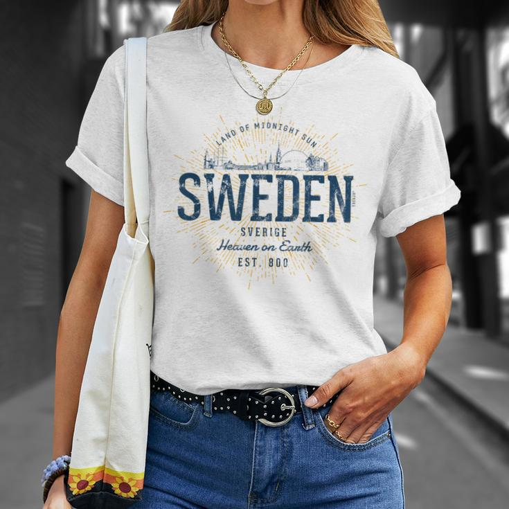 Sweden Retro Style Vintage Sweden White S T-Shirt Geschenke für Sie