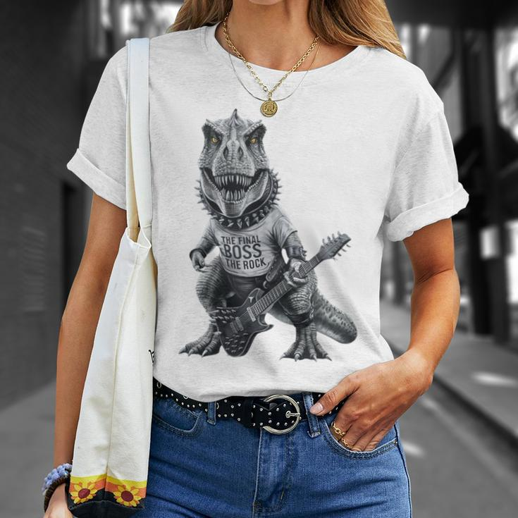 T-Rex Final BossThe Rock Vintage Music Dinosaur T-Shirt Gifts for Her