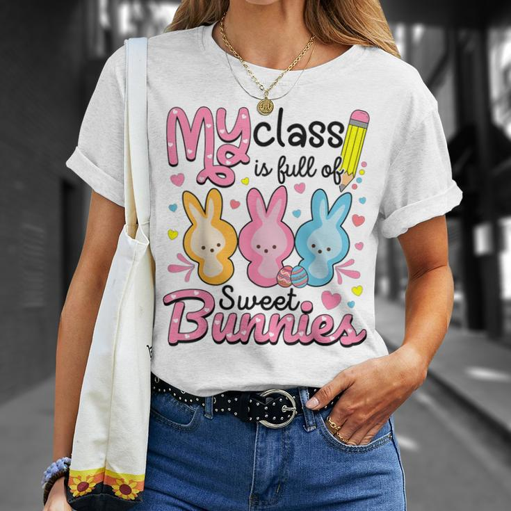 Teacher Easter My Class Is Full Of Sweet Bunnies T-Shirt Gifts for Her