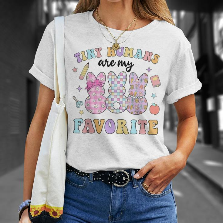 Teacher Tiny Humans Are My Favorite Easter Women T-Shirt Gifts for Her