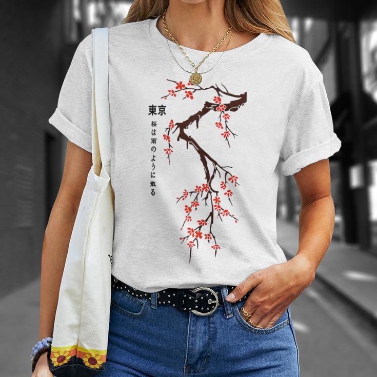 Tokyo Japanese Cherry Blossoms Print T-Shirt Gifts for Her