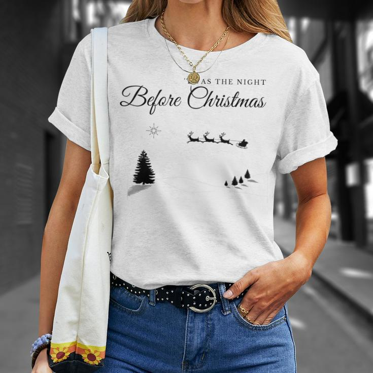 'Twas The Night Before Christmas Santa & Reindeer T-Shirt Gifts for Her