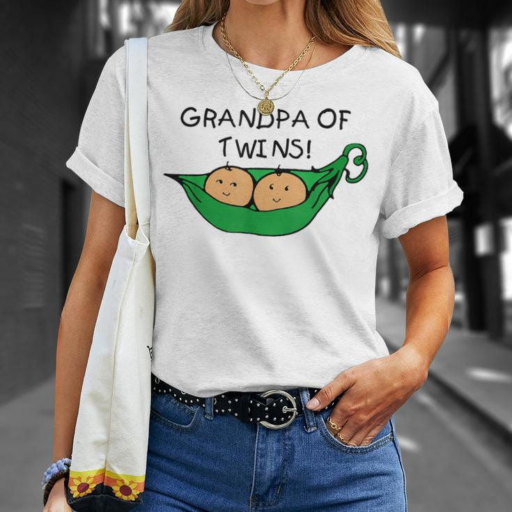 Two Peas In A Pod Grandpa Of Twins T-Shirt Gifts for Her