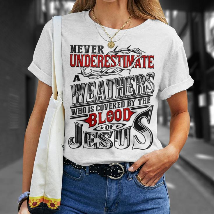 Underestimate Weathers Family Name T-Shirt Gifts for Her