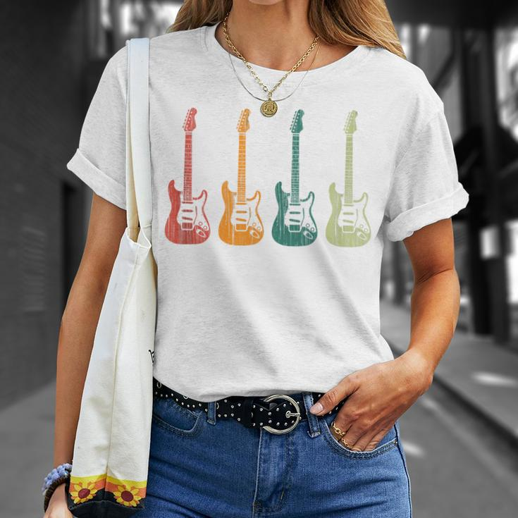 Vintage Guitars Retro Guitarists Bassist T-Shirt Gifts for Her
