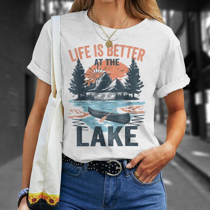 Vintage Retro Life Is Better At The Lake Lake Life T-Shirt Gifts for Her