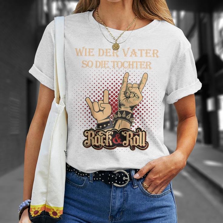 Wie Derater So Die Tochter Papa Opa Rock & Rollatertag Raglan T-Shirt Geschenke für Sie