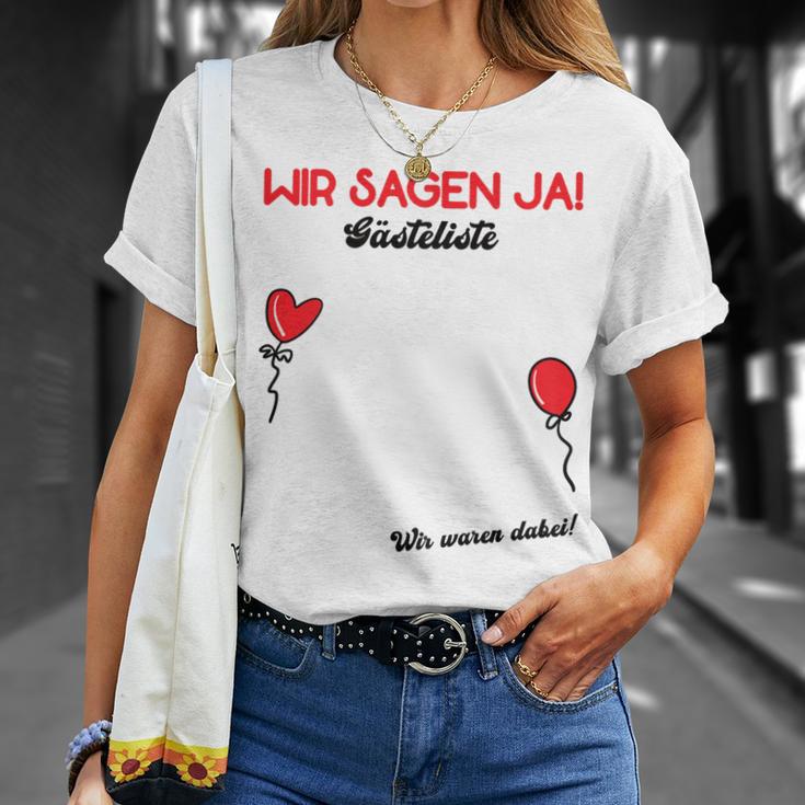 Wir Sagen Ja Wedding Guest Book Guest List Polter Wedding T-Shirt Geschenke für Sie