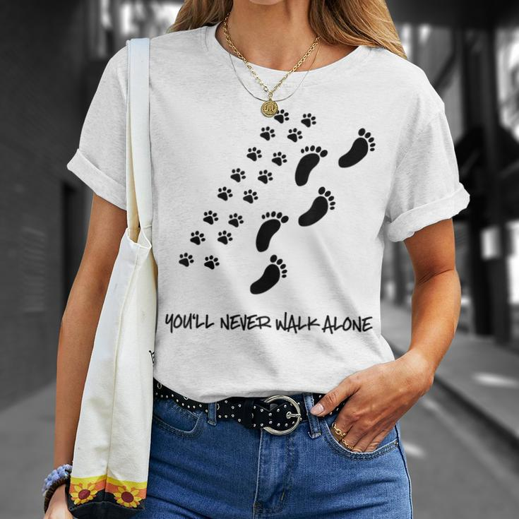 You'll Never Walk Alone Dog T-Shirt Gifts for Her