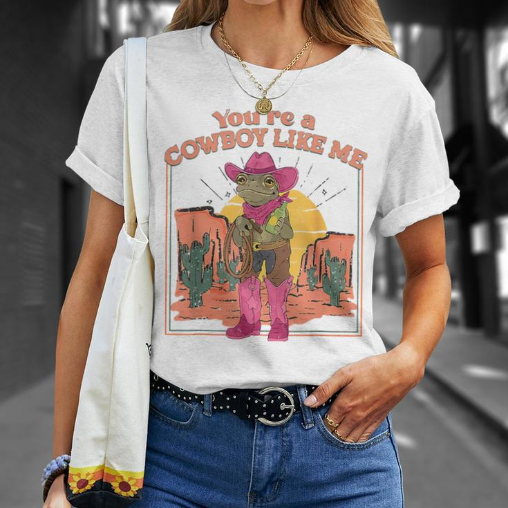 You're A Cowboy Like Me Cowboy Frog T-Shirt Gifts for Her