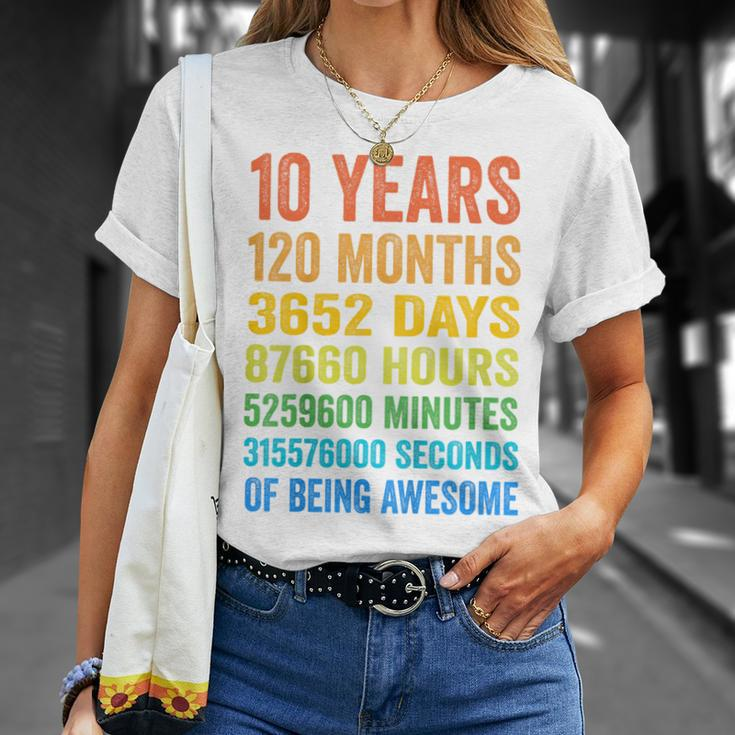 Youth 10Th Birthday 10 Years Old Vintage Retro 120 Months T-Shirt Gifts for Her
