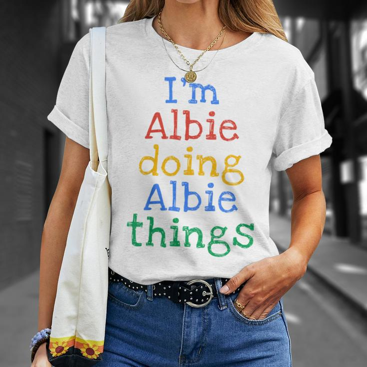 Youth I'm Albie Doing Albie Things Cute Personalised T-Shirt Gifts for Her