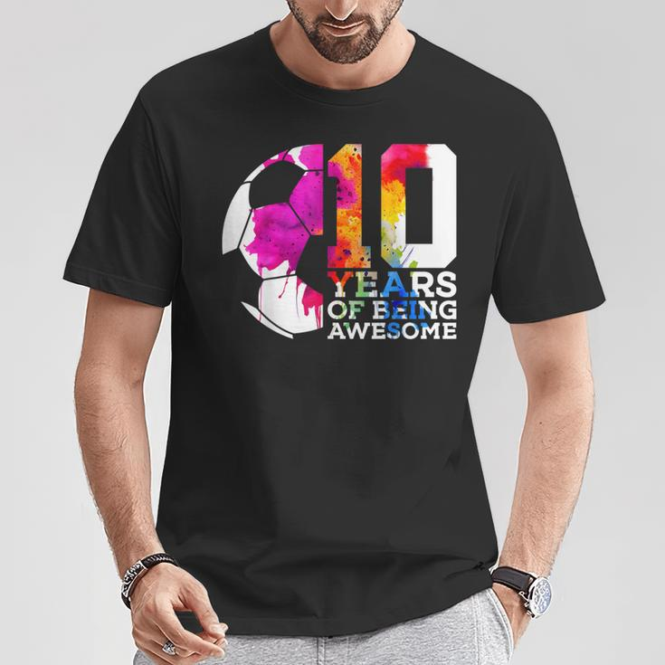 10 Years Of Being Awesome Soccer 10Th Birthday T-Shirt Unique Gifts