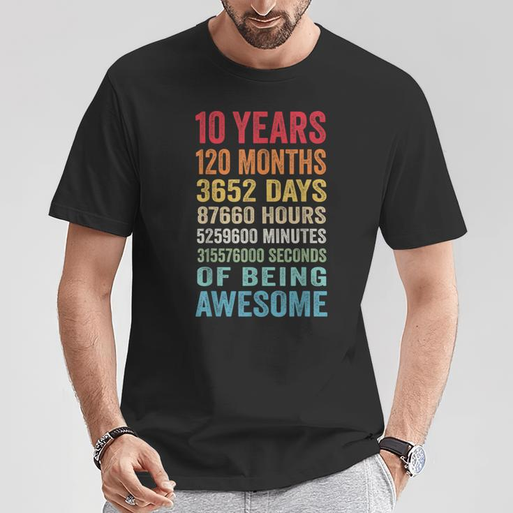 10 Years Old 10Th Birthday Vintage Retro 120 Months T-Shirt Unique Gifts