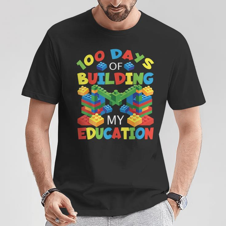 100 Days Of Building My Education Construction Block T-Shirt Unique Gifts