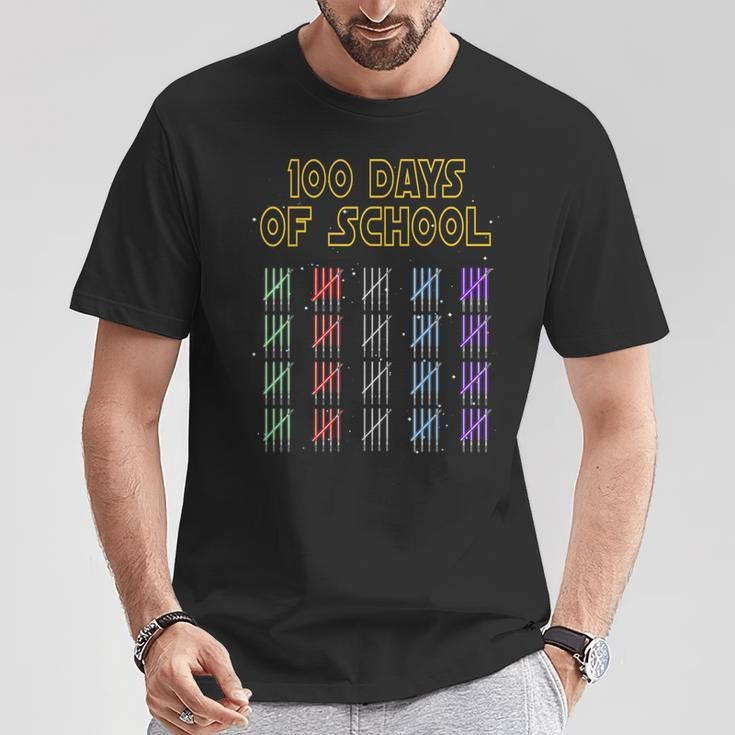 100 Days Of School Sabers And Star Print Space Wars Boys T-Shirt Unique Gifts