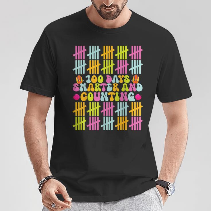 100 Days Smarter Counting Tally Marks 100Th Day Of School T-Shirt Unique Gifts