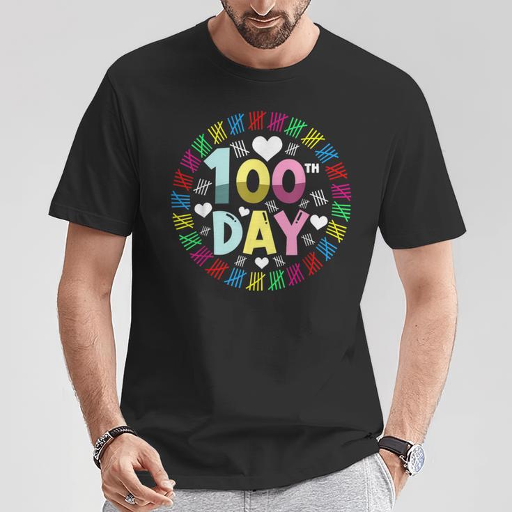 100Th Days Counting Tally Marks Happy 100Th Day Of School T-Shirt Unique Gifts