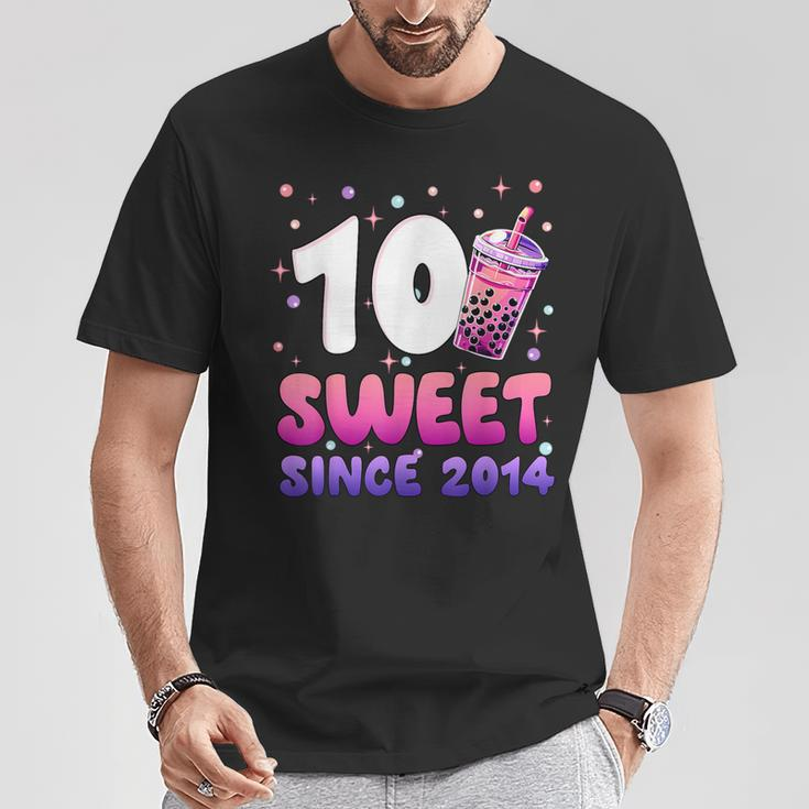 10Th Birthday 10 Yrs Old Girl Bubble Boba Tea Anime T-Shirt Unique Gifts