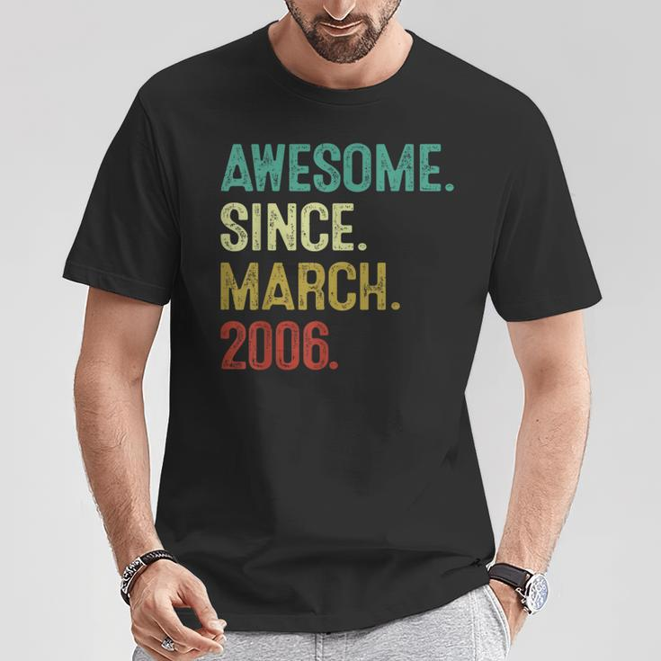 18 Year Old Awesome Since March 2006 18Th Birthday T-Shirt Funny Gifts