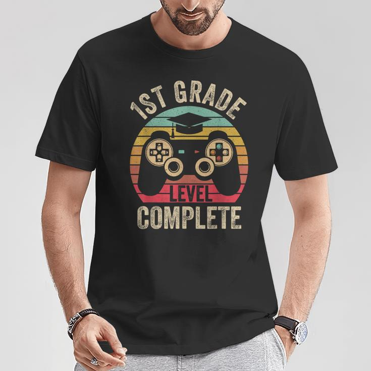 1St Grade Level Complete Graduation Class 2024 Boys Gamer T-Shirt Unique Gifts