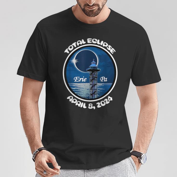 2024 Eclipse Erie Pa Tower Lake Ere April Path Of Totality T-Shirt Unique Gifts