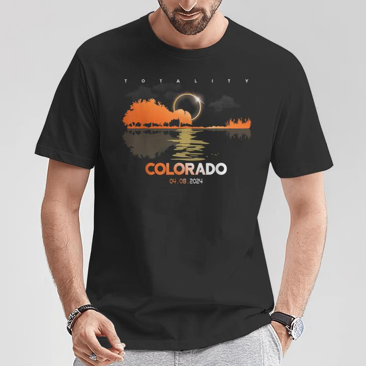 2024 Solar Eclipse Colorado Guitar Totality T-Shirt Unique Gifts