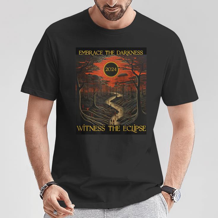 2024 Solar Eclipse Embrace The Darkness April 8 Totality T-Shirt Unique Gifts