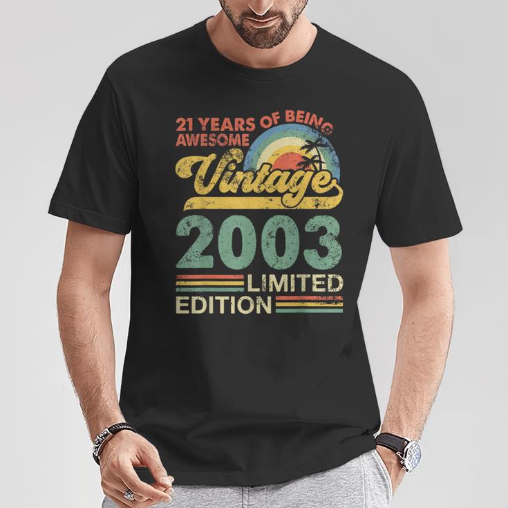 21St Birthday Born In 2003 21 Years Old Vintage 2003 T-Shirt Unique Gifts