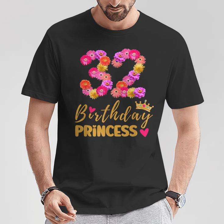 32 Jahre Alter Geburtstag Prinzessin Blume Ist Mein 32 Geburtstag T-Shirt Lustige Geschenke