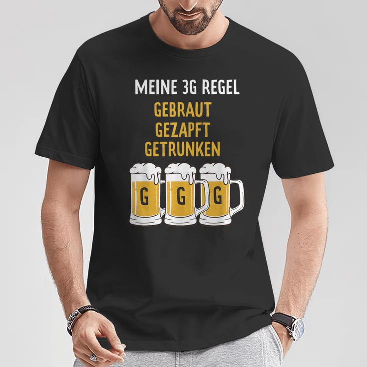 3G Regel Bier Gebraut Gezapft Grunken Black S T-Shirt Lustige Geschenke