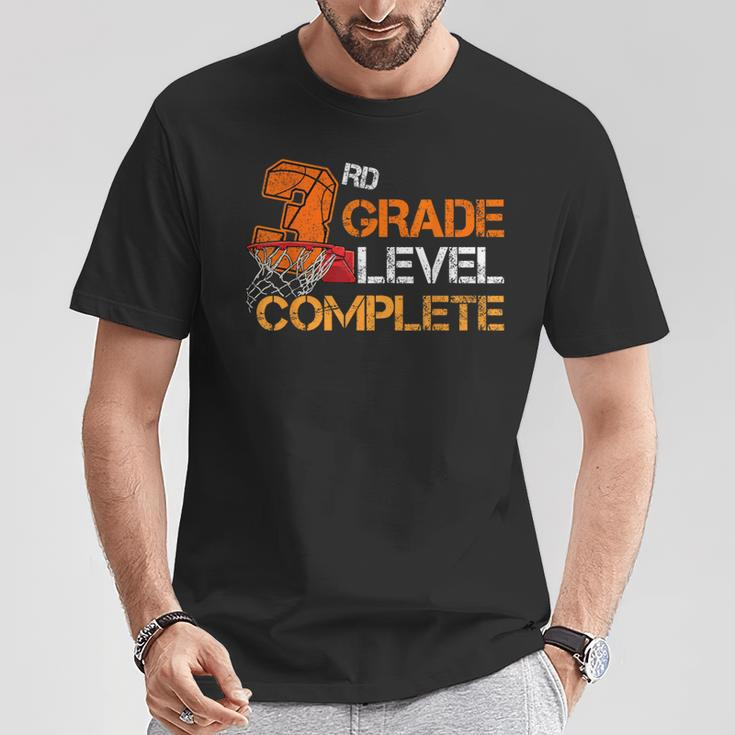3Rd Grade Level Complete Basketball Last Day Of School Boys T-Shirt Unique Gifts