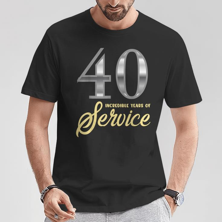 40 Years Of Service 40Th Employee Anniversary Appreciation T-Shirt Unique Gifts