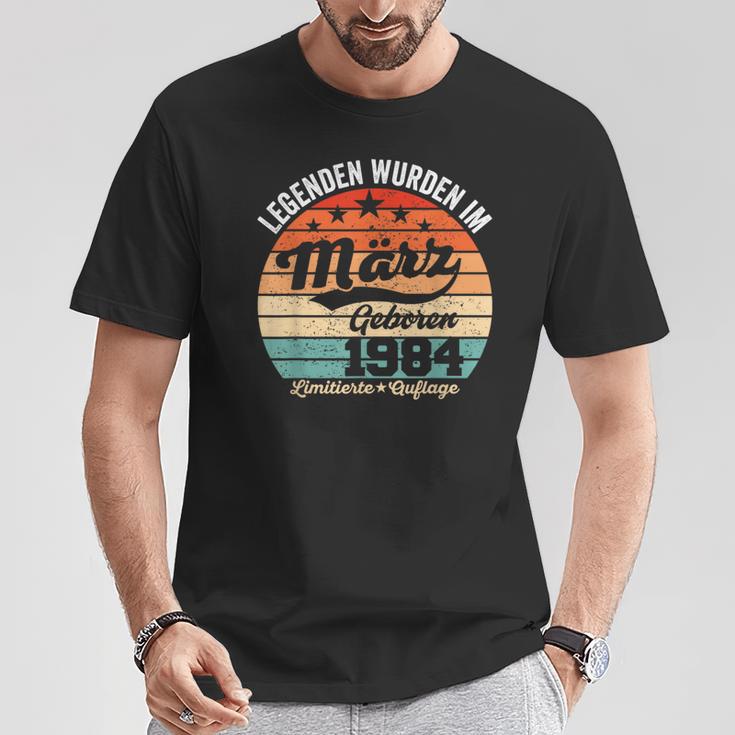 40Th Birthday Man Legends Are Im Marz 1984 T-Shirt Lustige Geschenke