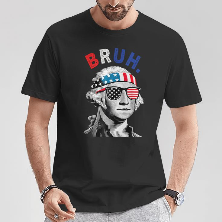 4Th Of July 2024 George Washington Bruh T-Shirt Unique Gifts