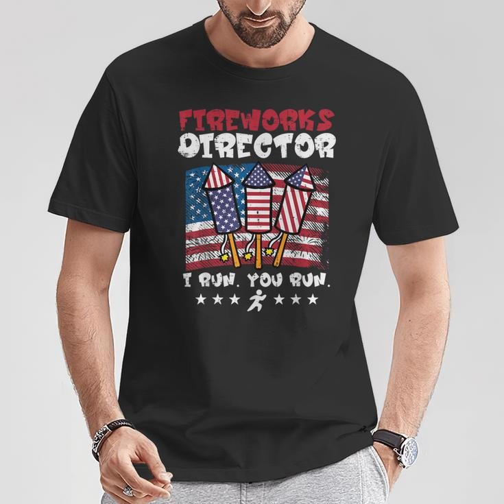 4Th July Fireworks Director I Run Us Flag America Men T-Shirt Unique Gifts