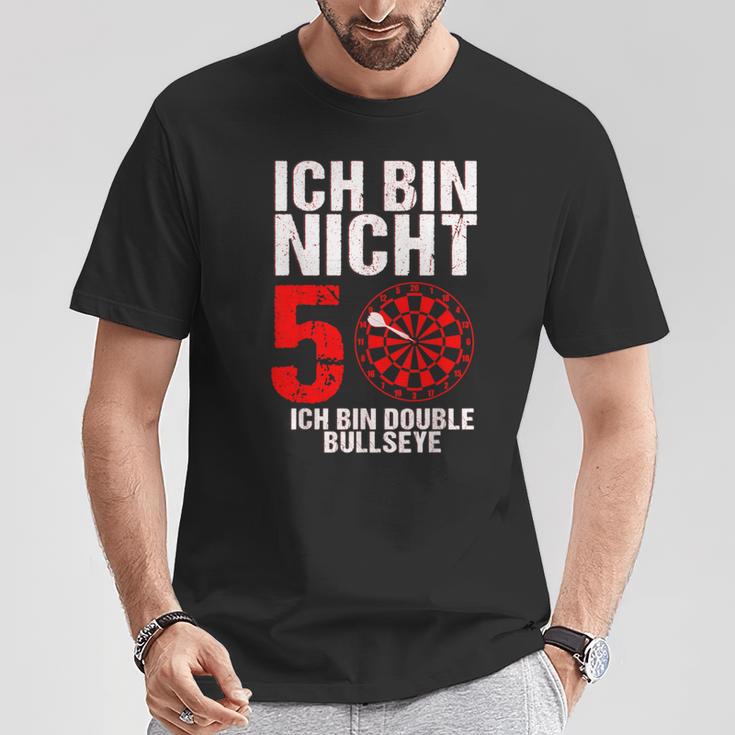 50 Geburtstag Geschenk Lustiges Dart Spruch Double Bullseye T-Shirt Lustige Geschenke