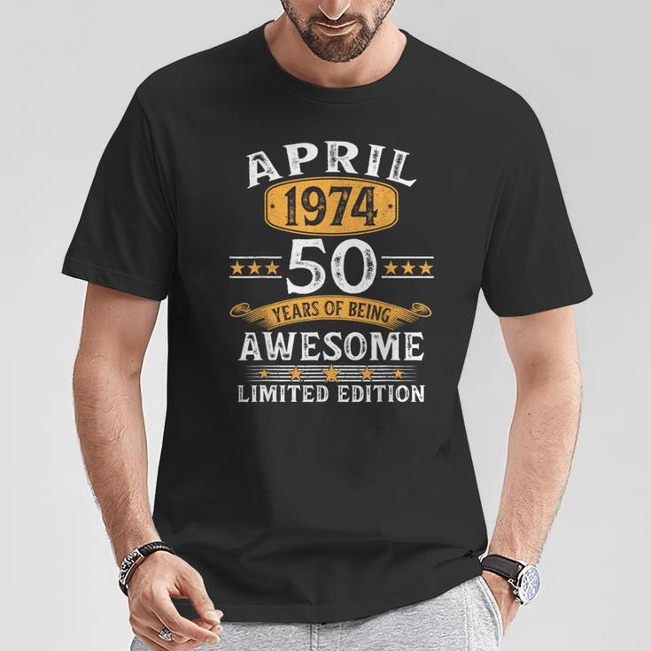 50 Geburtstag Geschenke Mann Frau Jahrgang April 1974 T-Shirt Lustige Geschenke