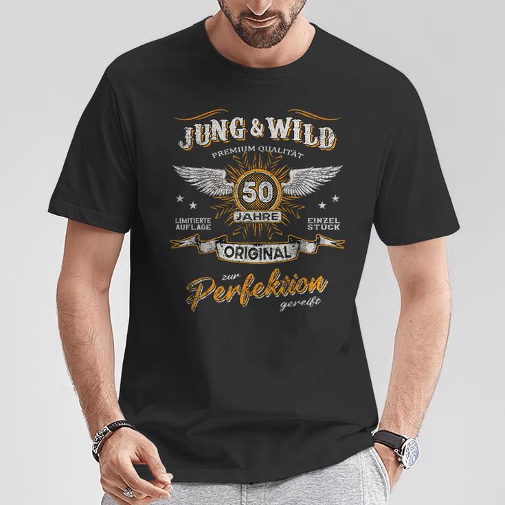 50 Jahre Jung & Wild Zu Perfektion Matured 50Th Birthday T-Shirt Lustige Geschenke