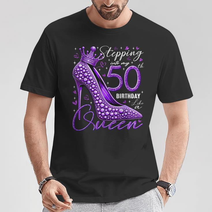 50 Year Old High Heels Stepping Into My 50Th Birthday T-Shirt Funny Gifts