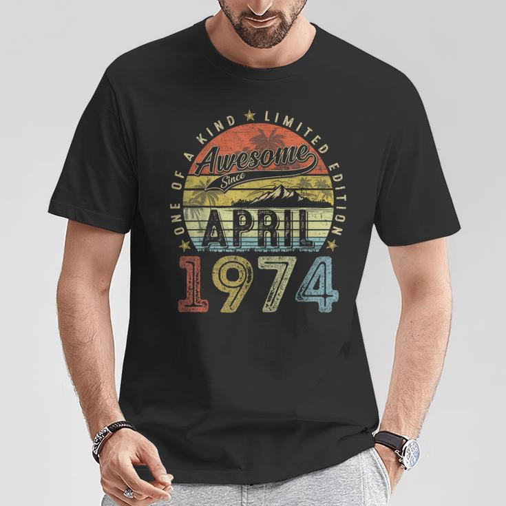 50 Year Old Vintage April 1974 50Th Birthday Women T-Shirt Funny Gifts