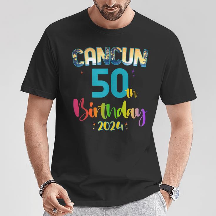 50 Years Old Birthday Party Cancun Mexico Trip 2024 B-Day T-Shirt Unique Gifts